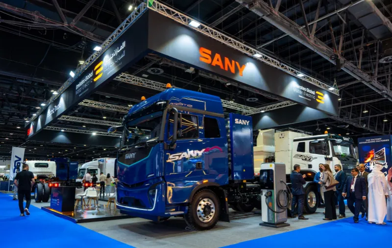 El camión eléctrico SANY brilla en el Mobility Live Middle East 2025
